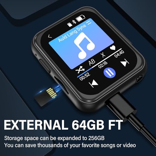 OGVDOE 64 GB MP3 Player Bluetooth 5.4 with Camera