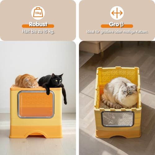 ASONINE Cat Litter Tray with Lid