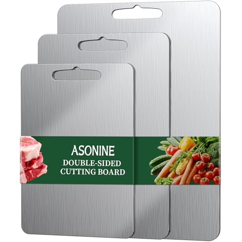 ASONINE Pack of 3 Titanium Chopping Board